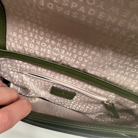 Kate Spade Olive Green Saffiano Leather Flap Crossbody Bag - Picture 6 of 9